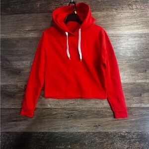 Love Love Love Bold Red Women's Cropped Hoodie